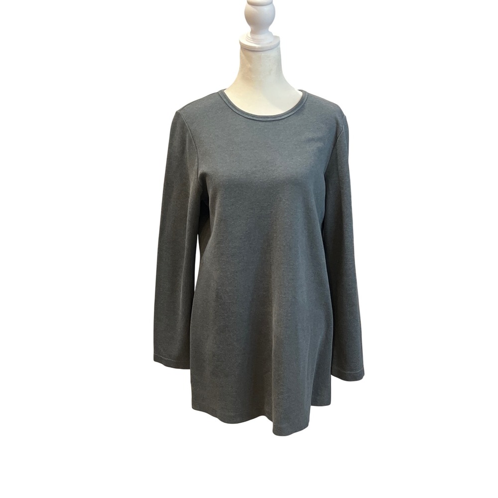 Russ Berens Malibu USA Tunic Top Long Sleeve Gray Casual Womens‎ Medium